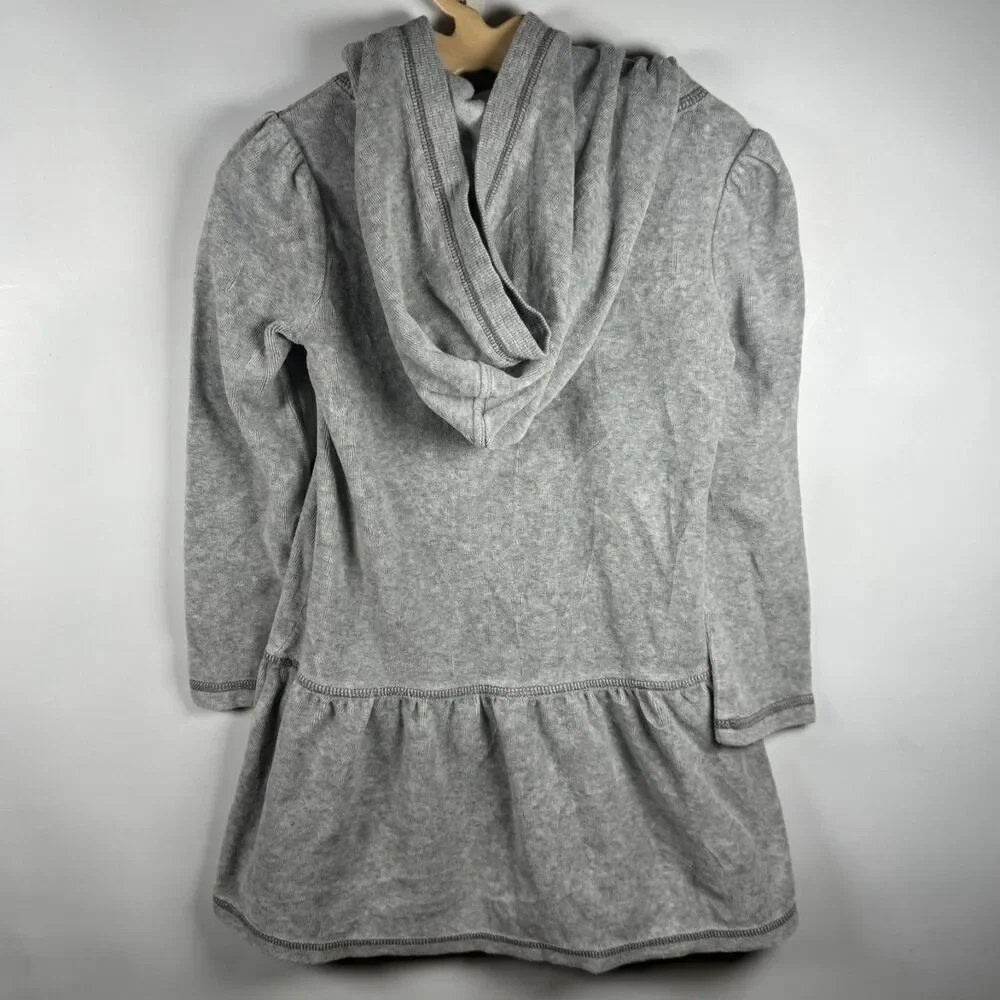 Gap Kids Girls XSmall 4-5 Gray Long Sleeve Hooded TShirt Dress Sweatshirt Casual